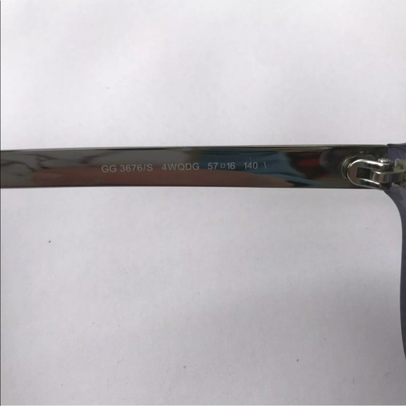 Gucci Purple and Silver Patterned Oversized GG Grey Gradient Lens Sunglasses - Picture 9 of 11